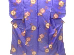 大正ロマン　花模様織り出し銘仙着物